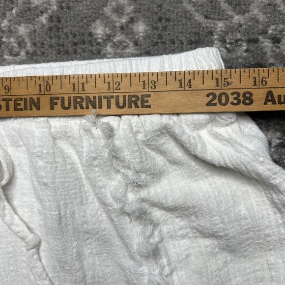 GiGio Plus Crinkle Distressed Pull On Shorts Size XL White Lined Drawstring - Picture 6 of 11